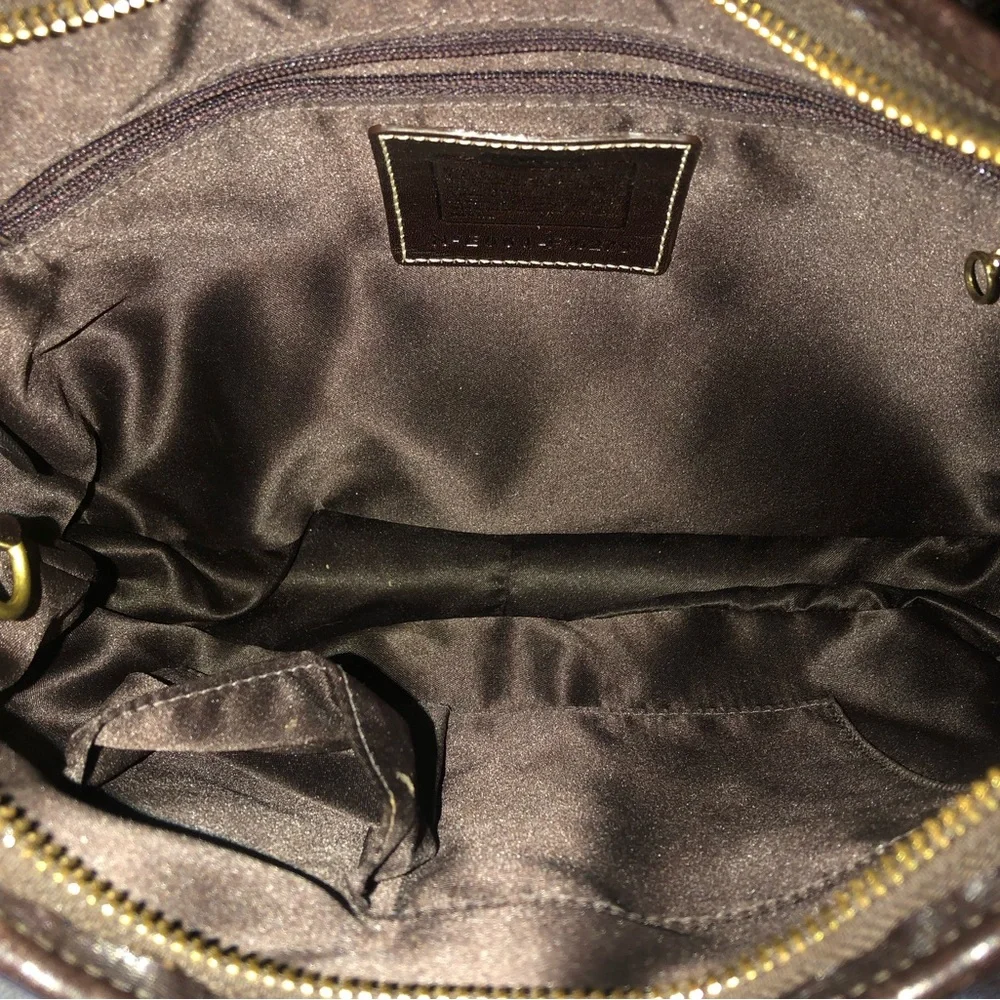 Vintage COACH Hampton Leather & Houndstooth Wool Hobo w Magnetic Front Pocket